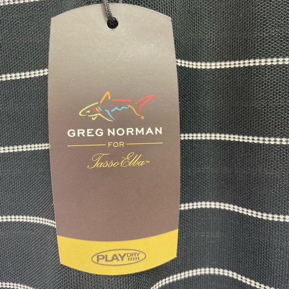 Greg Norman for Tasso‎ Elba Mens Sz Large Black/White Golf Polo Shirt (R12) NWTs - Picture 2 of 6